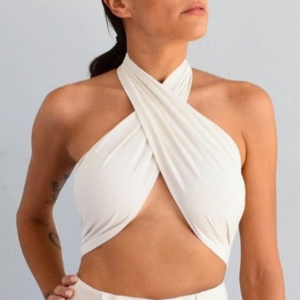 White Criss Cross Bandeau